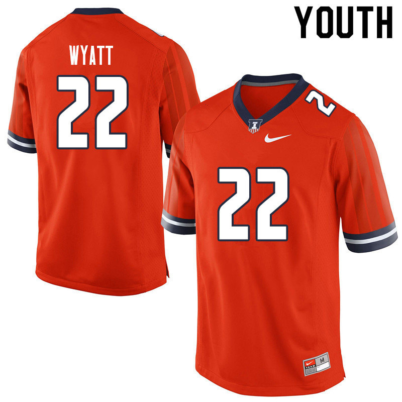 Youth #22 Dylan Wyatt Illinois Fighting Illini College Football Jerseys Sale-Orange